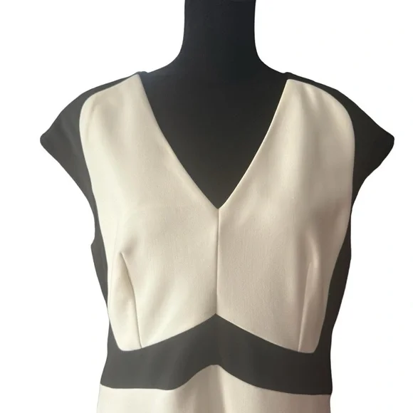 Scandal collection white and black cap sleeve dress by The Limited, petite 14 - Picture 2 of 7